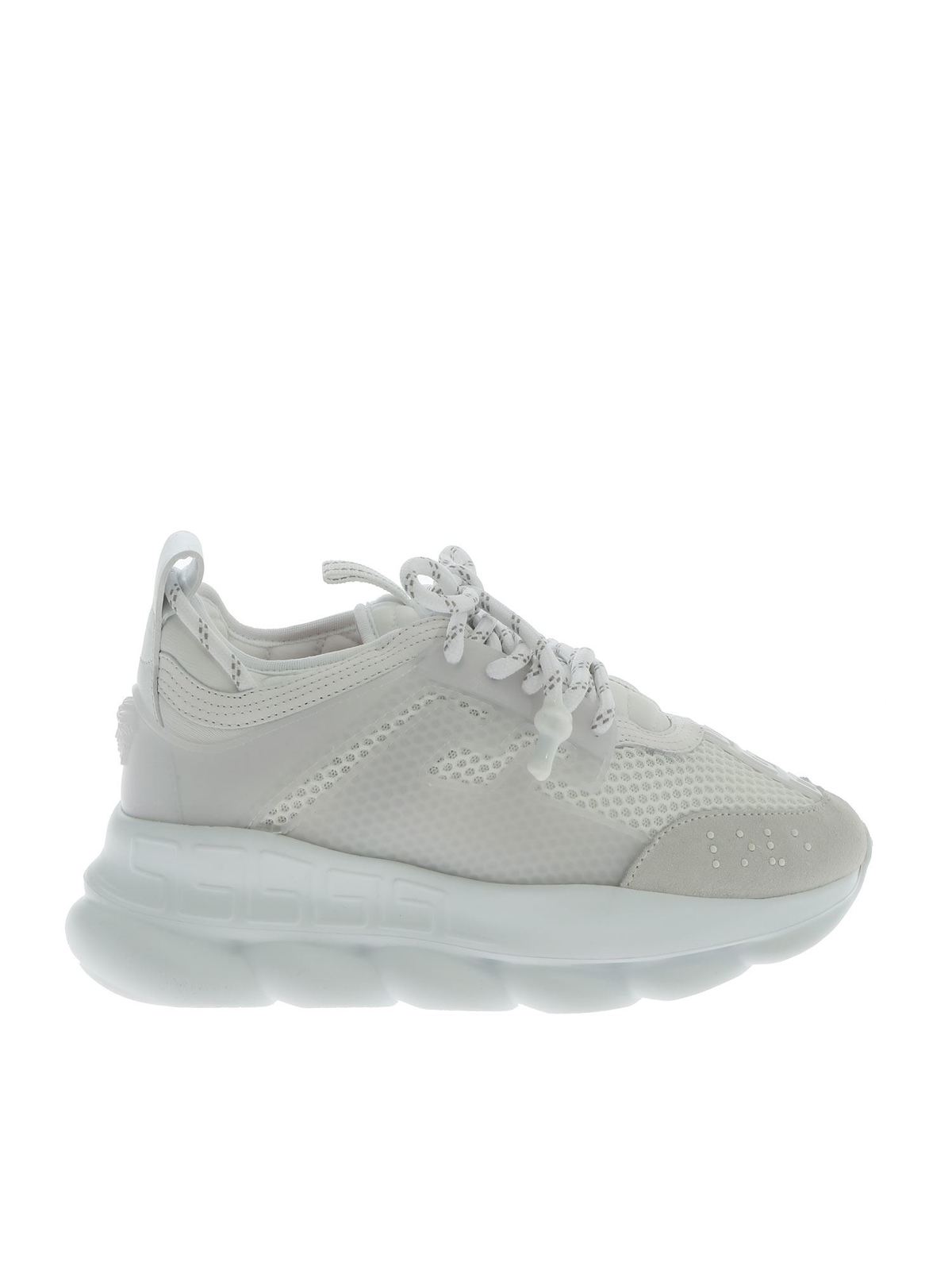 Versace Chain Reaction Sneakers In White | ModeSens