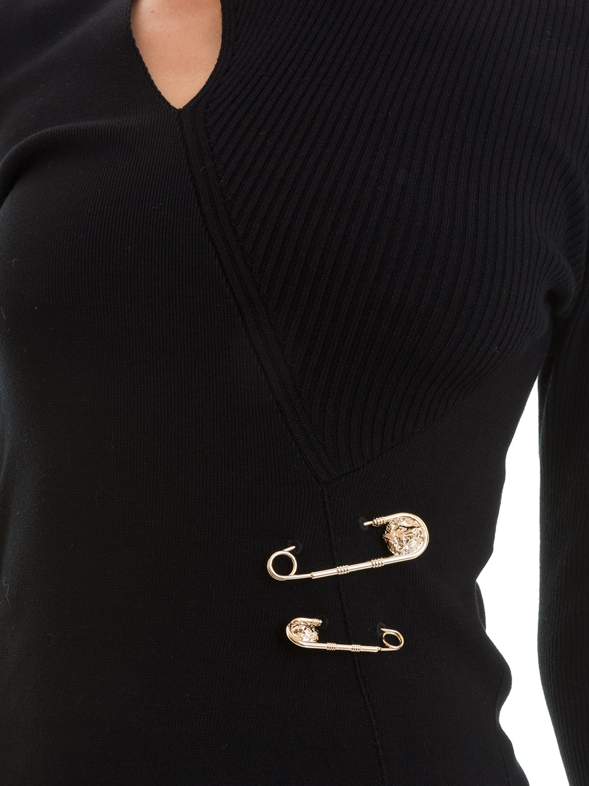 versace safety pin sweater