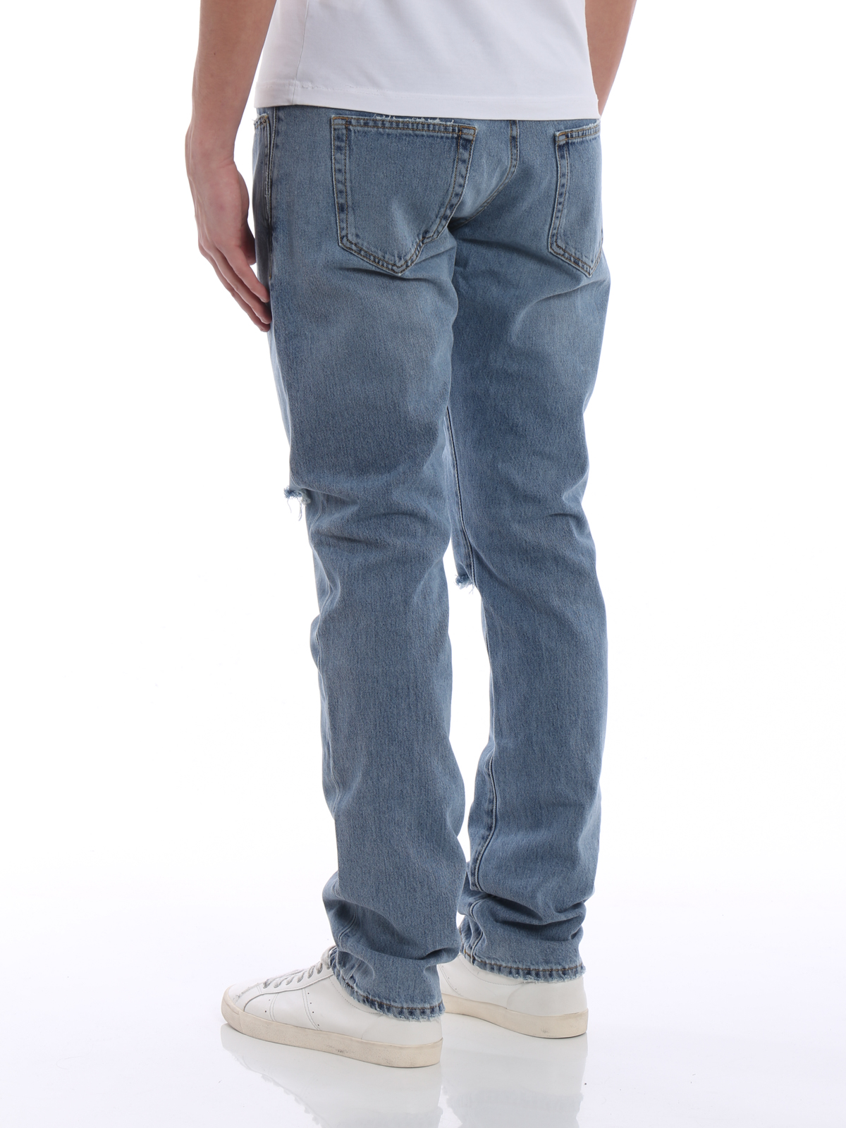Straight leg jeans Saint Laurent - Vintage look cotton denim jeans 