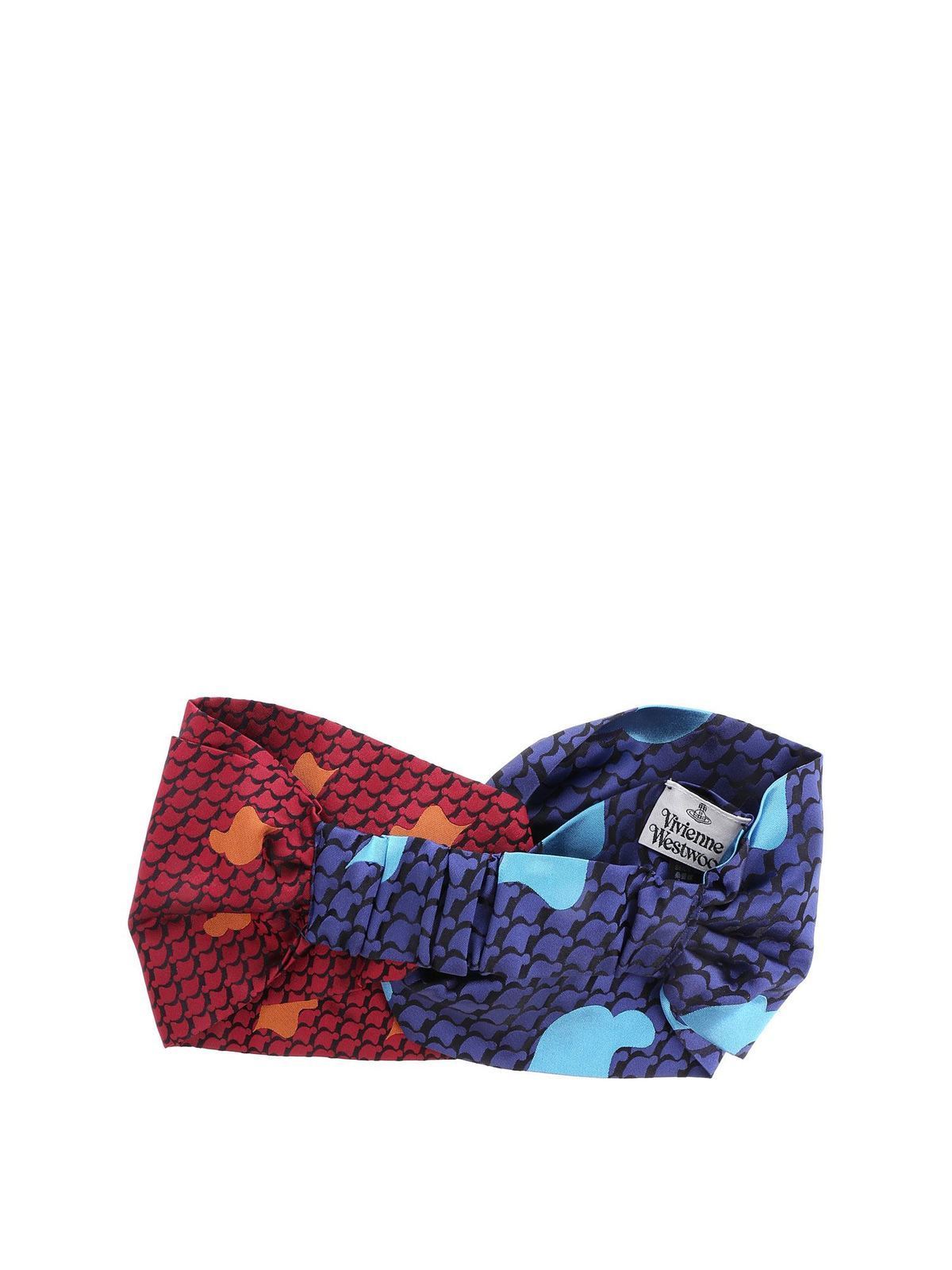 Beweging bloed kogel Hair accessories Vivienne Westwood - Headband in blue and burgundy -  8102000210906K201