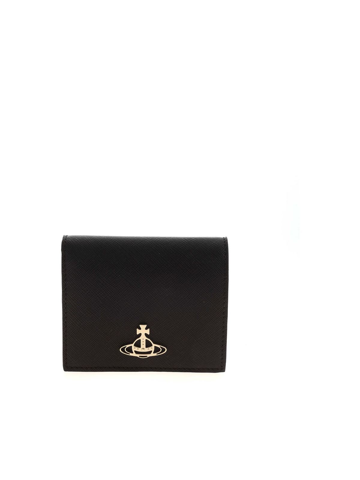 Vivienne Westwood - Metal logo wallet in black - wallets & purses ...