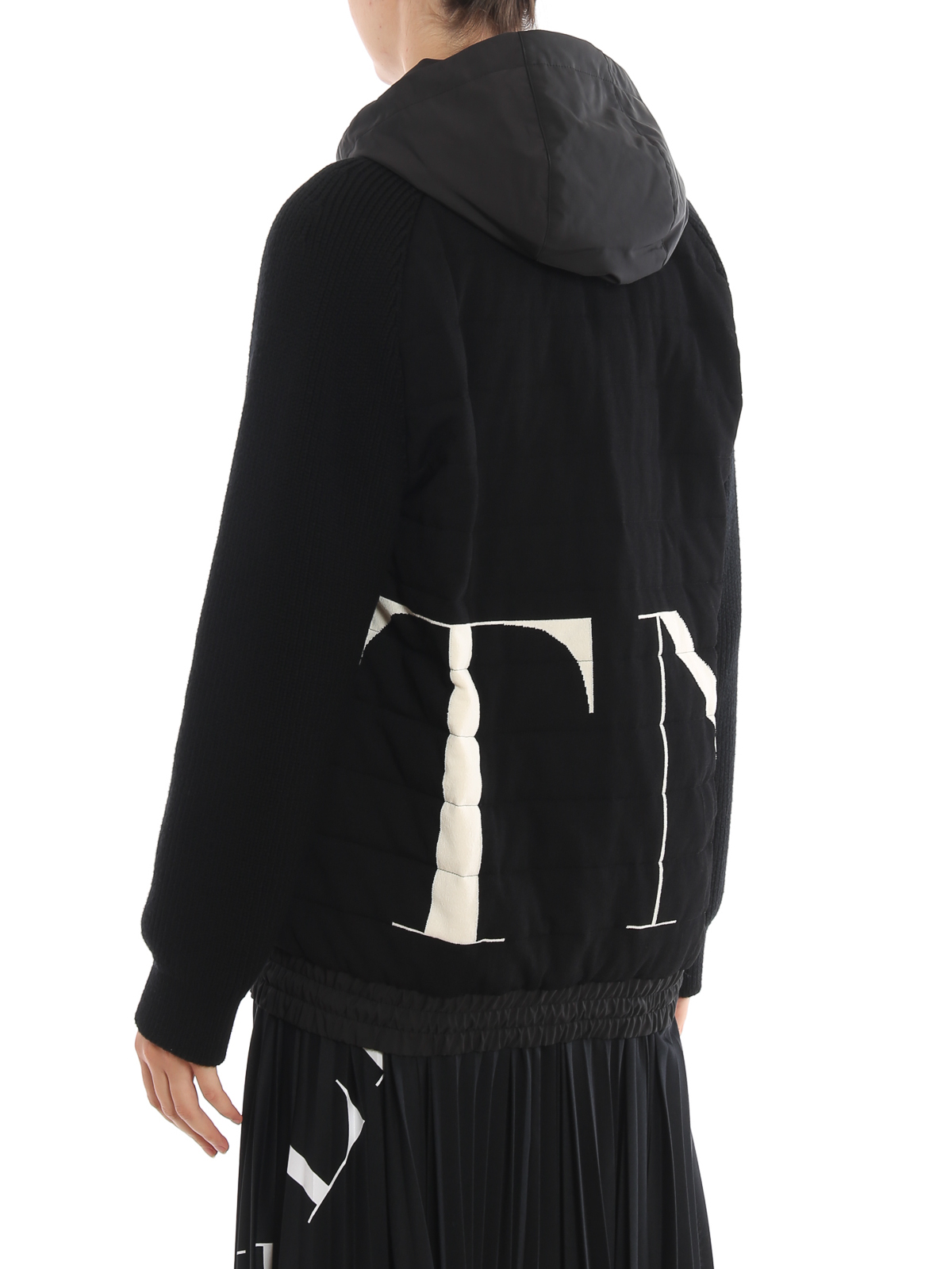 Padded jackets Valentino - VLTN print padded panel hooded jacket -  SB3KE00A4VB0NA