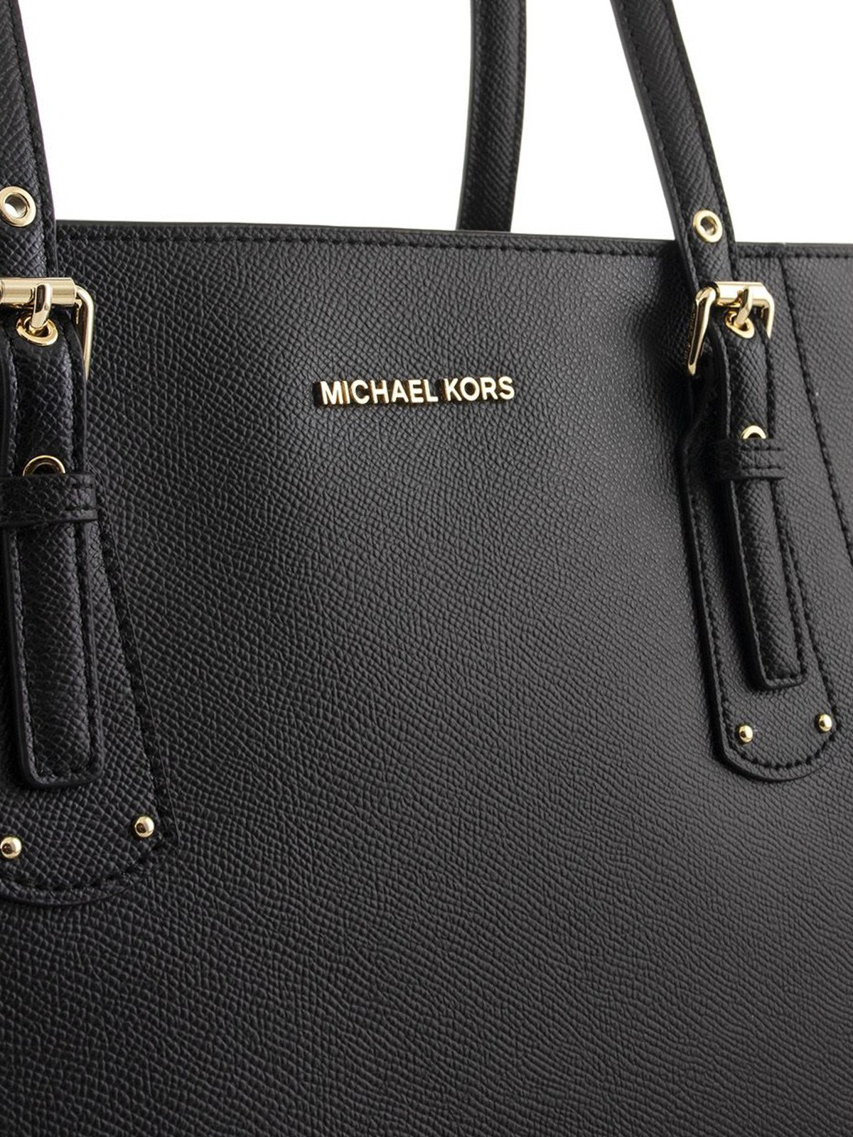 Totes bags Michael Kors - Voyager S black grainy leather bag ...