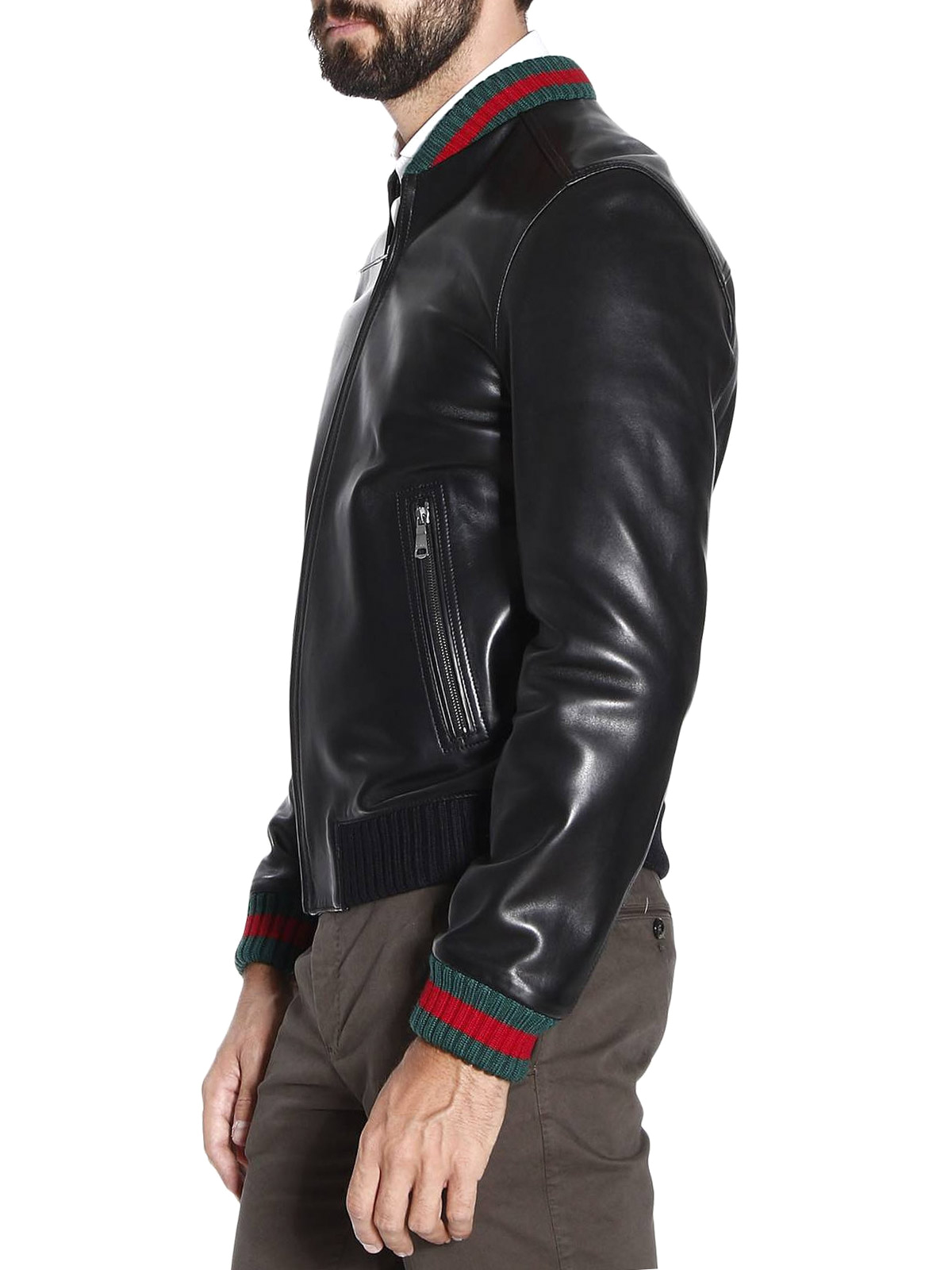 black gucci leather jacket