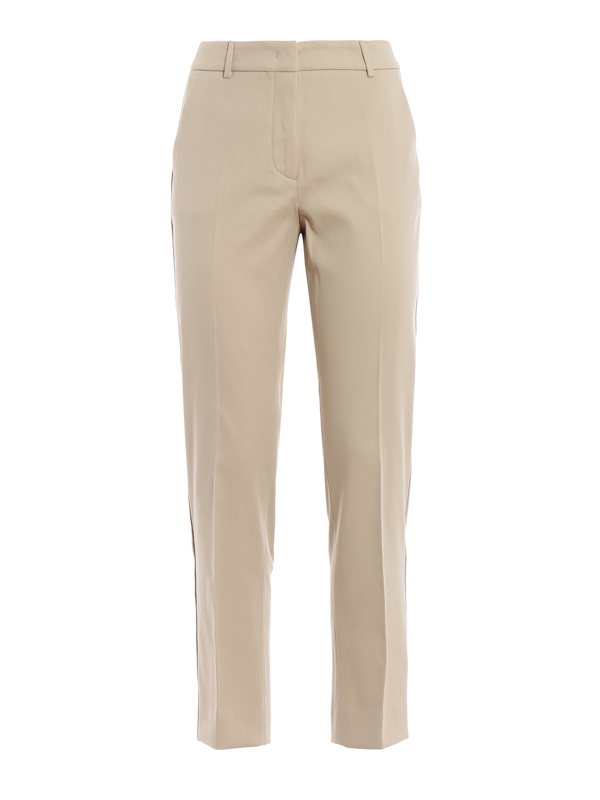 beige cigarette trousers