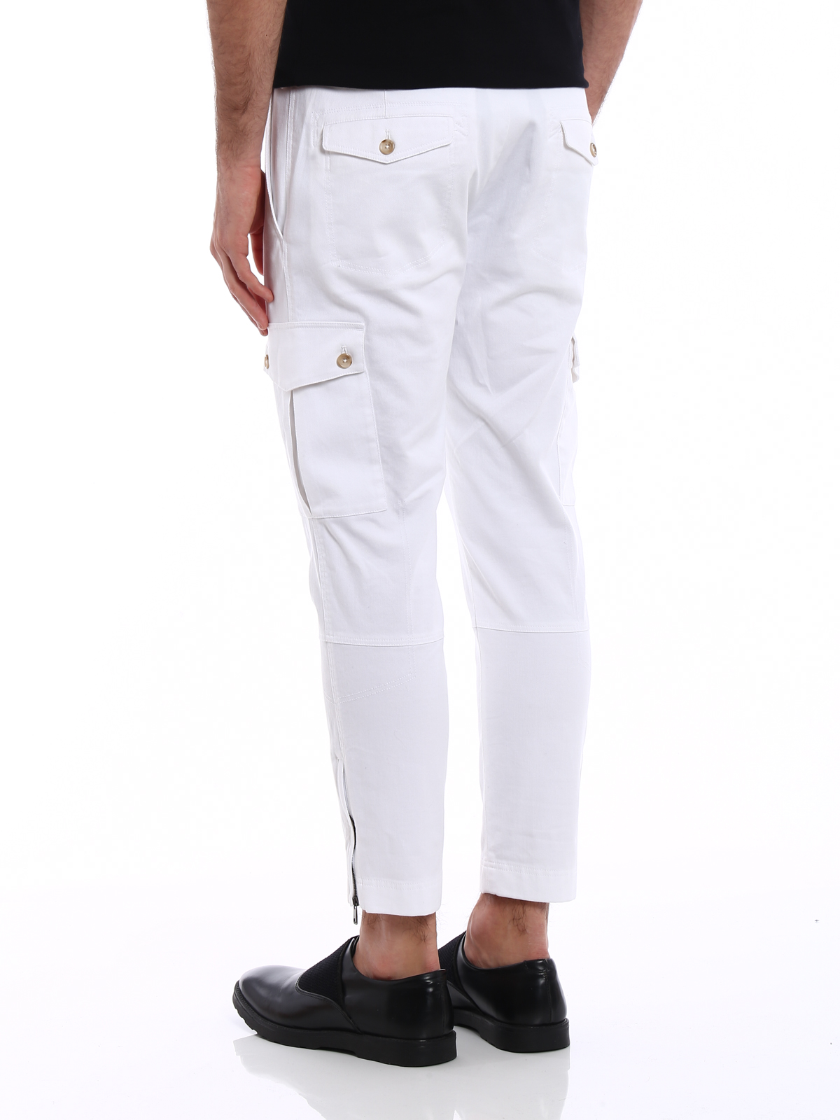 White Cotton Cargo Pants | vlr.eng.br