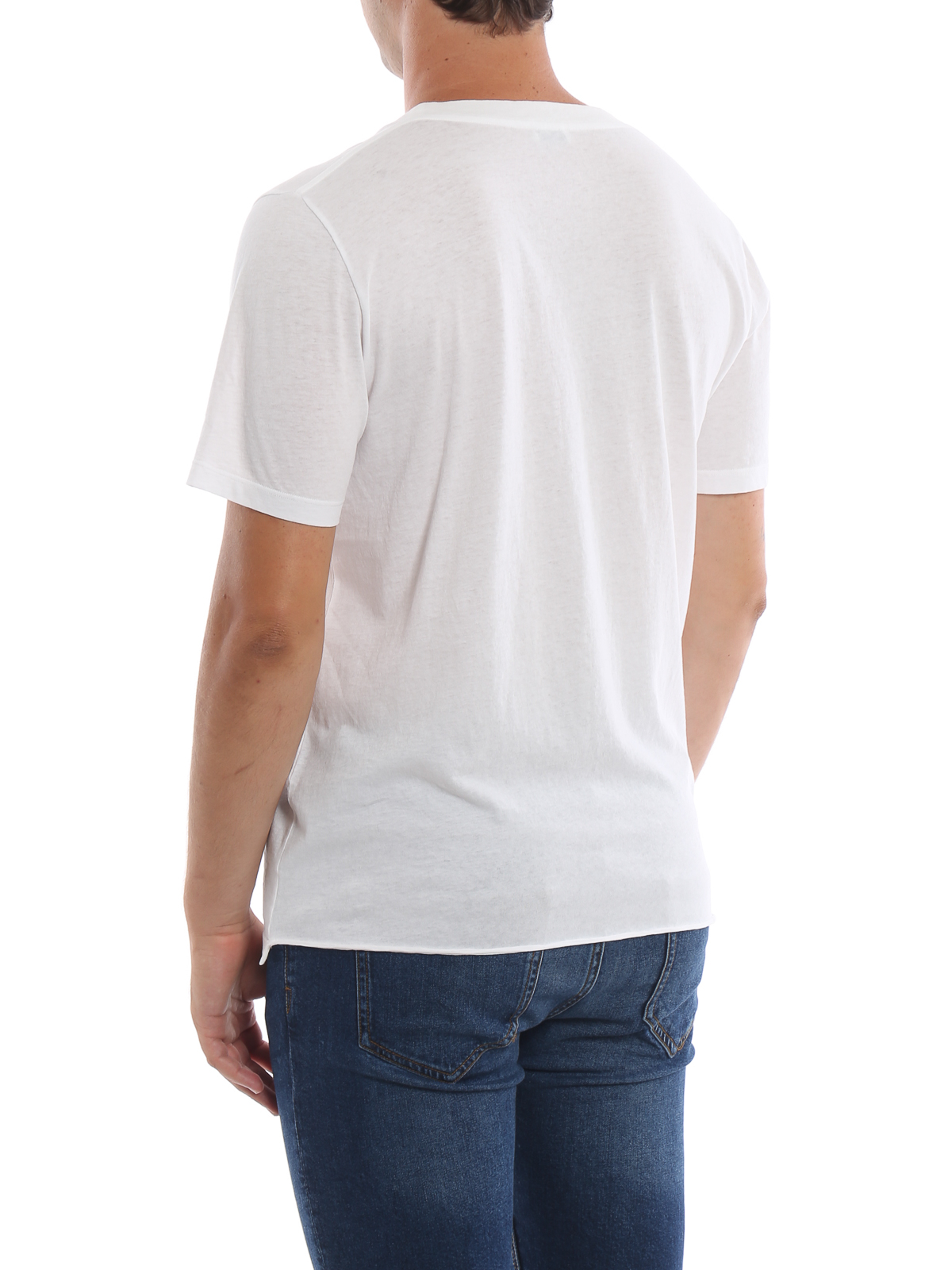 Afgeschaft versneller gezantschap T-shirts Saint Laurent - White cotton sentences basic Tee - 529612YB2UE9744