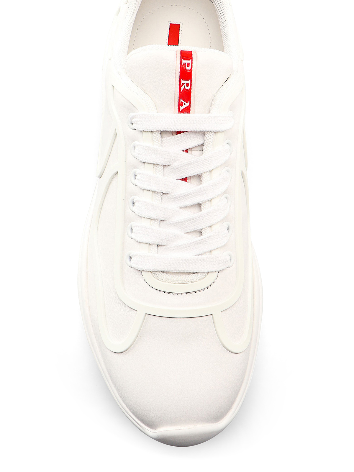 prada white leather sneakers