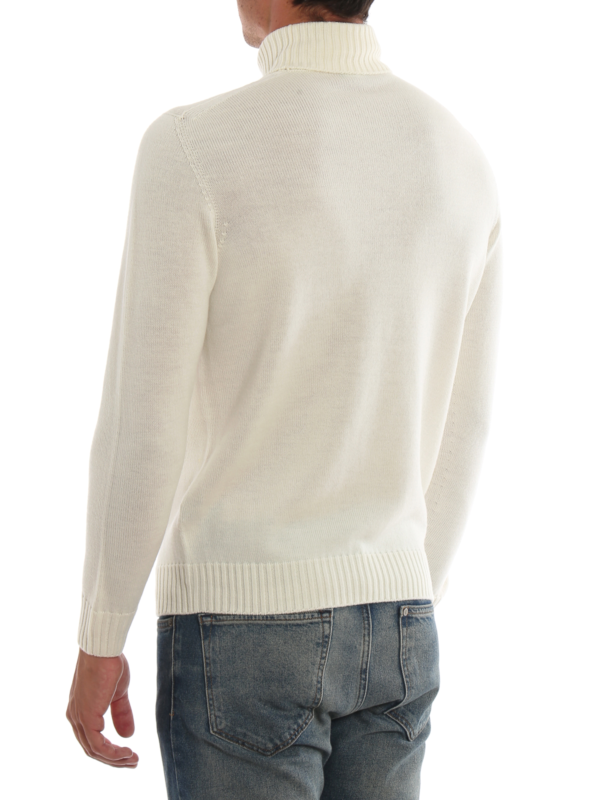 Turtlenecks & Polo necks Drumohr - White merino wool turtleneck sweater ...