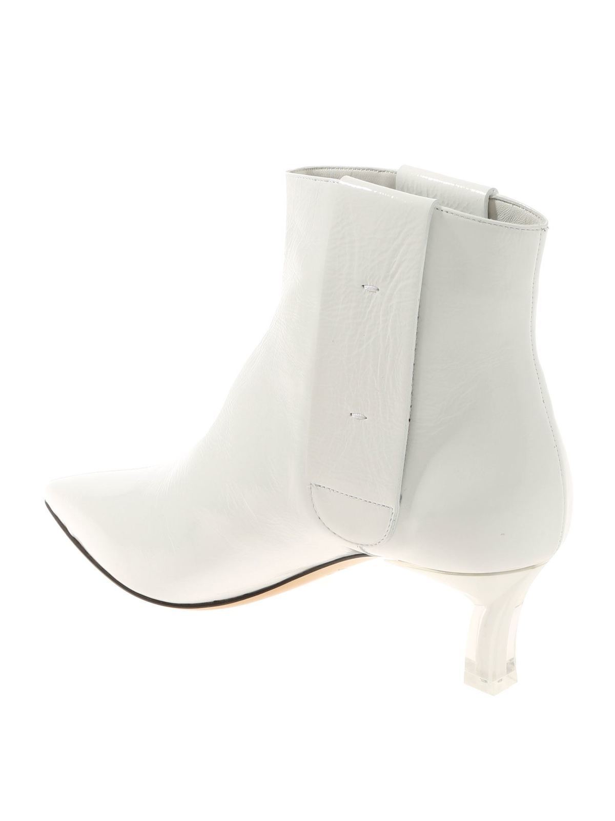 white patent booties