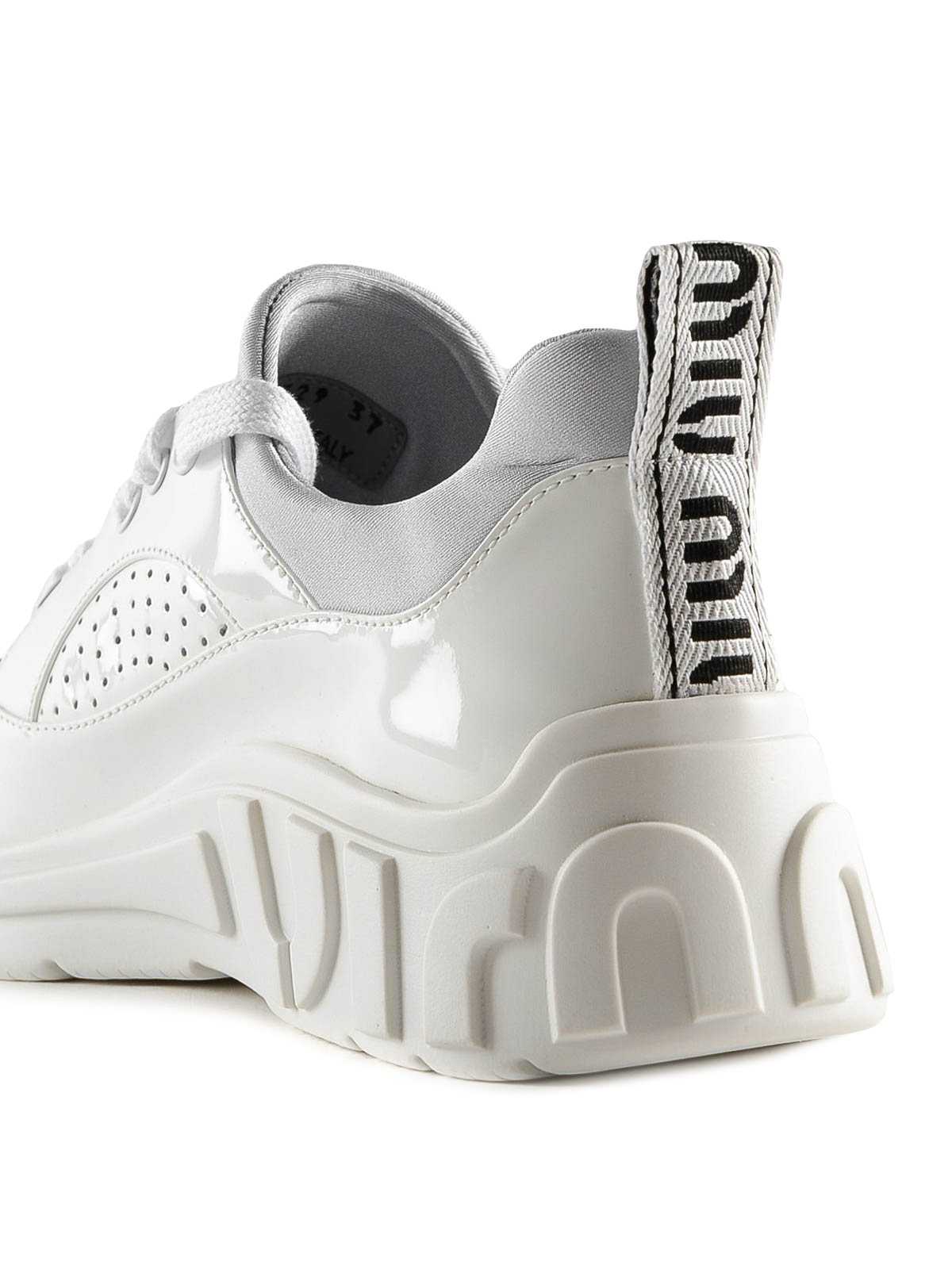 Miu Miu - White patent leather sneakers - trainers - 5E329CJHR009