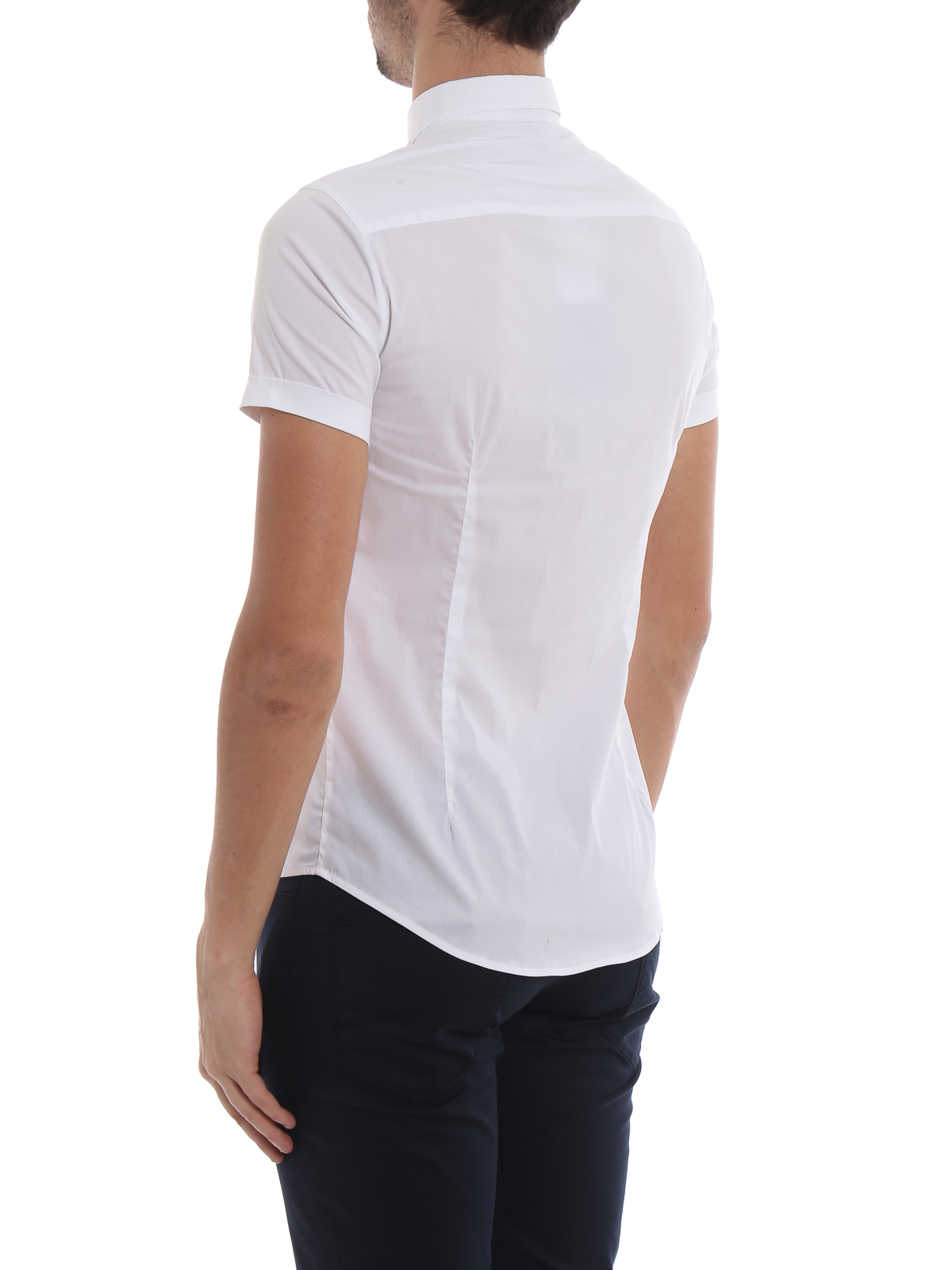 white short sleeve armani shirt