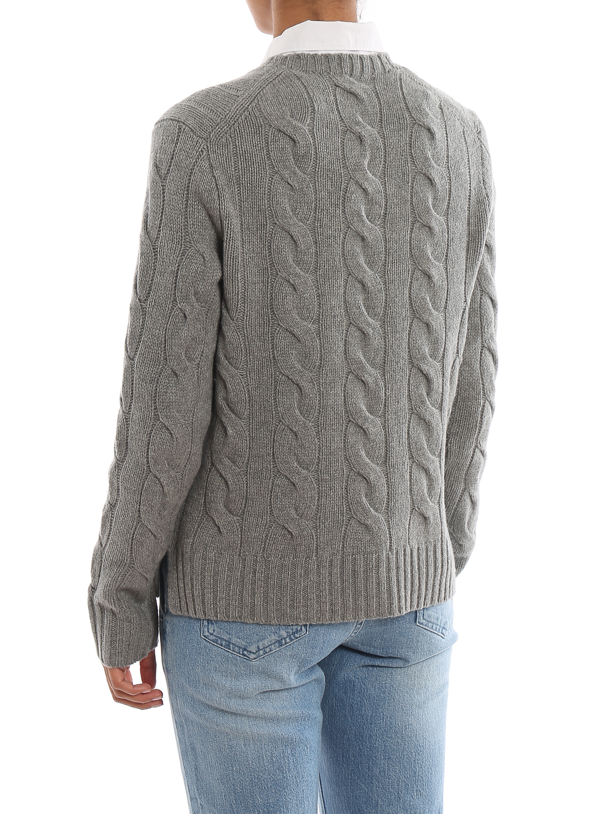 Wool and cashmere cable knit sweater 