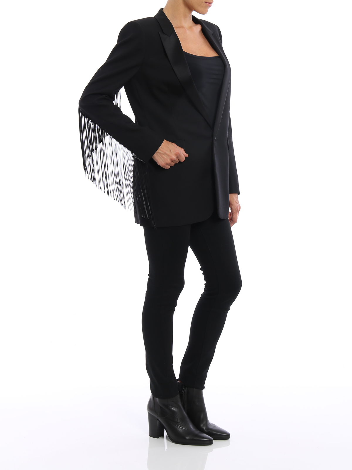 Giacche blazer Saint Laurent - Blazer in lana con frange - 481487Y239W1000