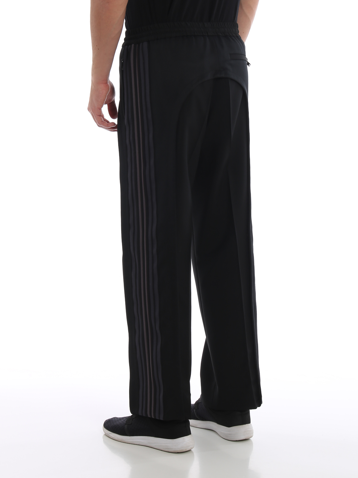 Casual trousers Burberry - Wool trousers with sporty bands - 4557947