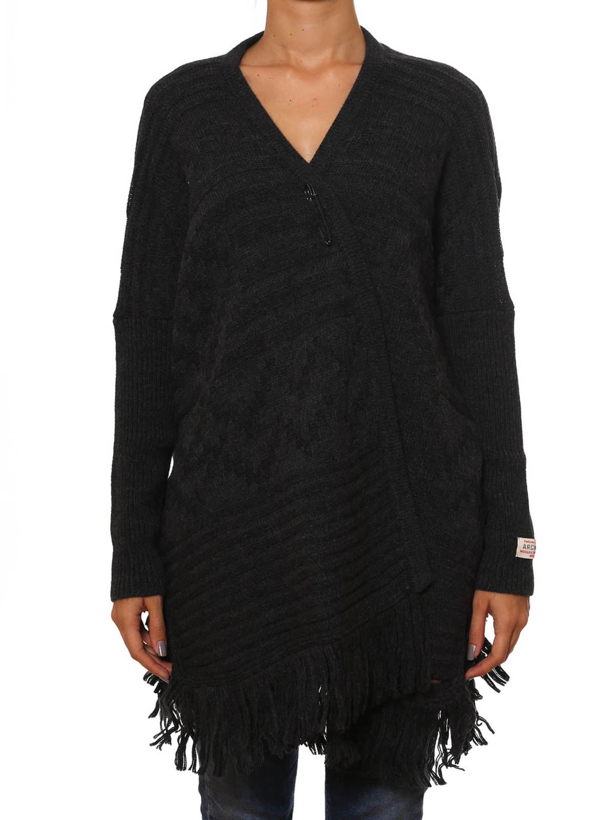 Fringed cardigan  pin detail  by Woolrich cardigans  Shop 