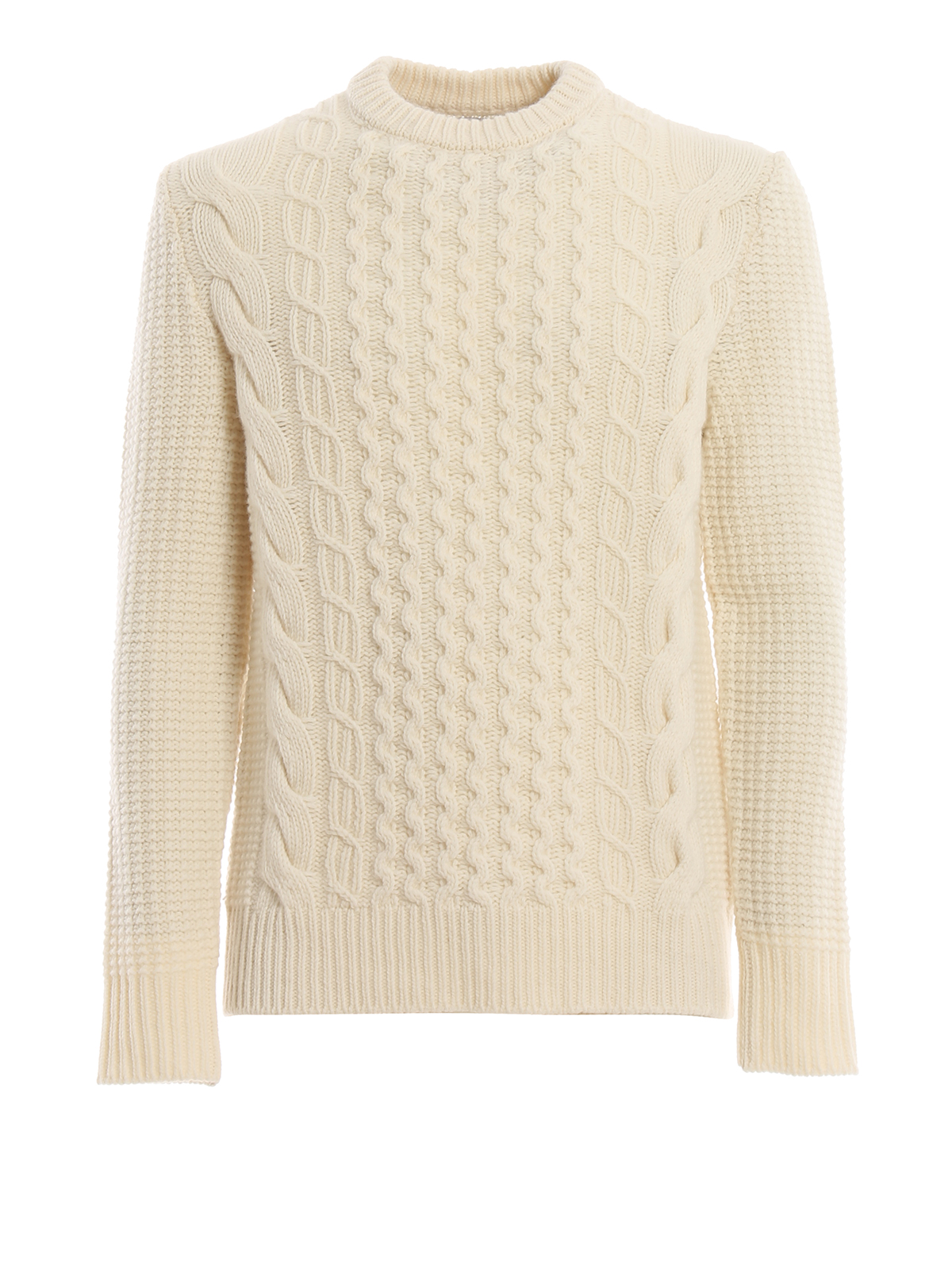 Crew necks Woolrich - Wool cable knit sweater - WOMAG1861UF03488929