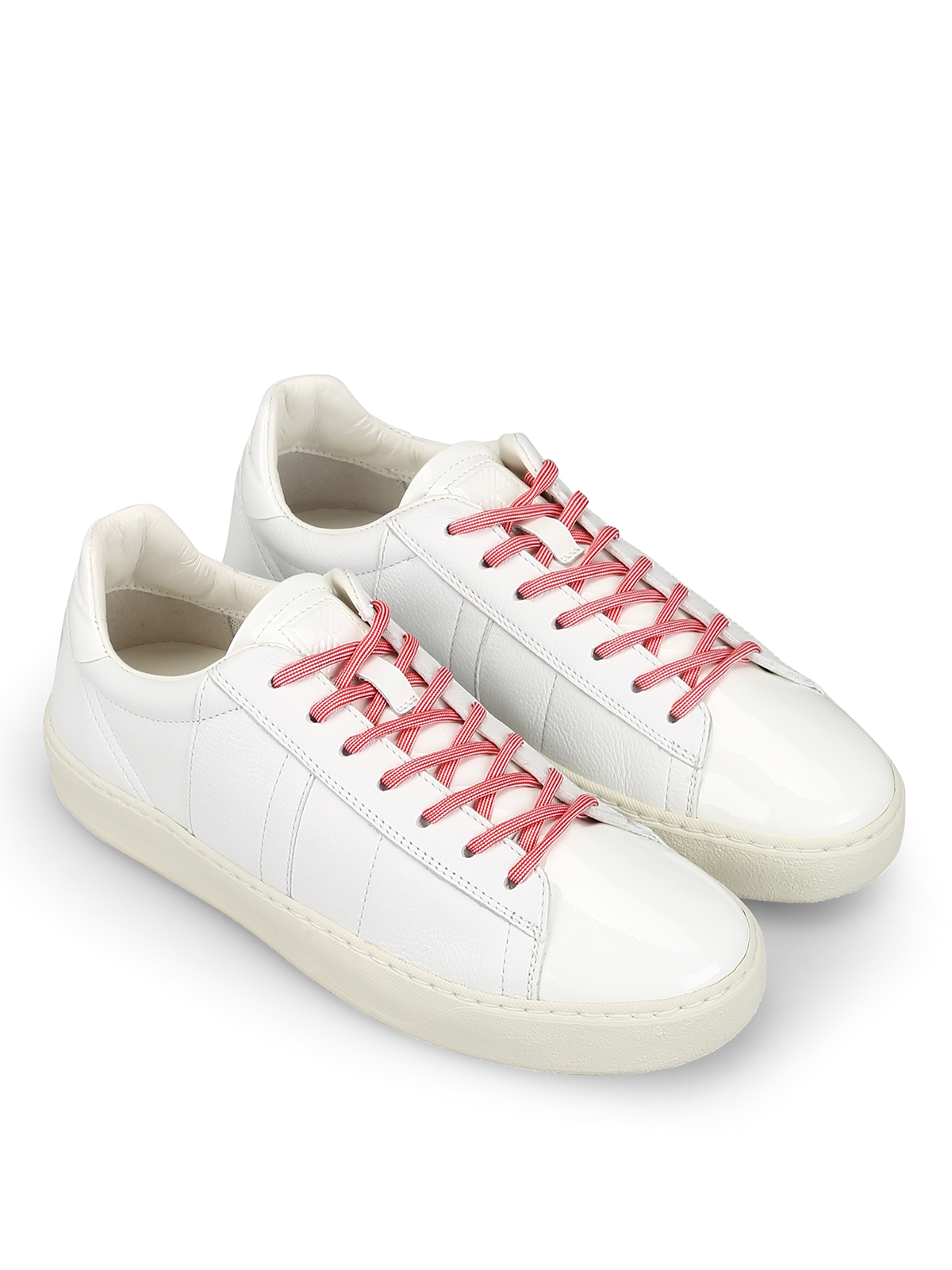 white patent trainers