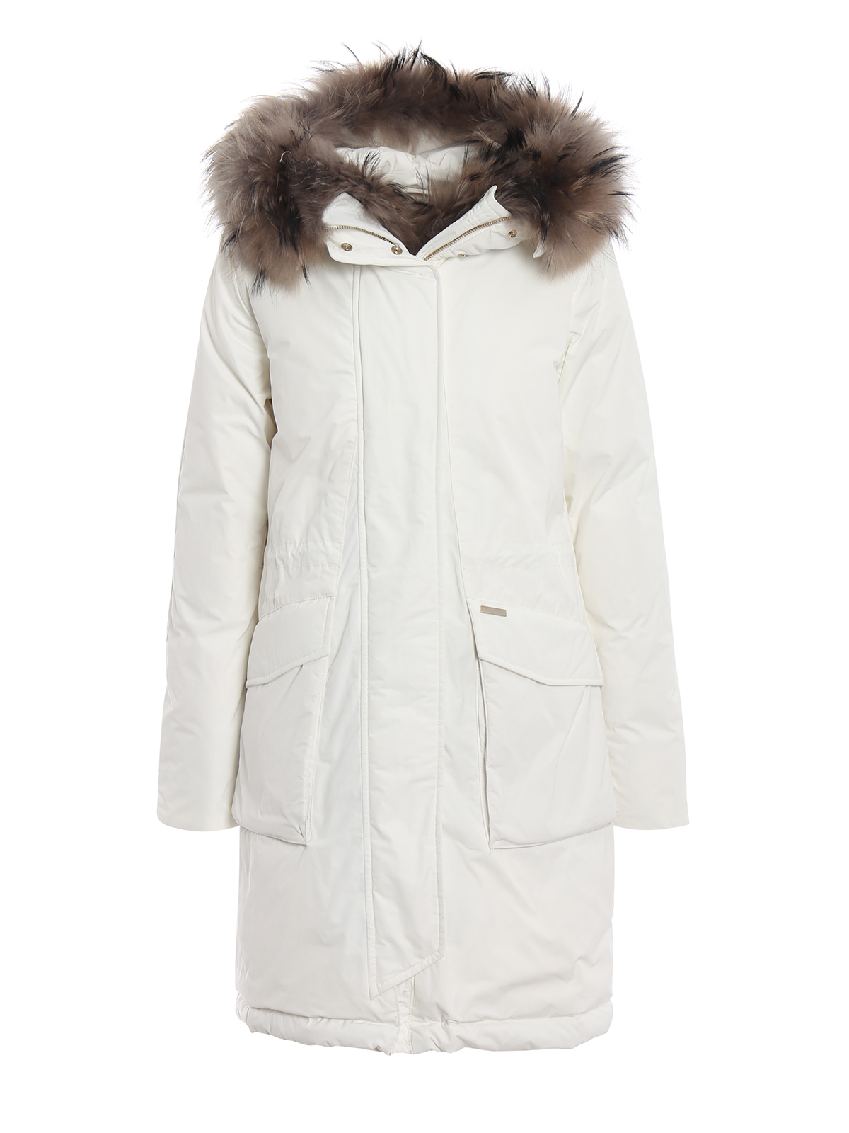 Padded coats Woolrich - Fur trimmed white Military Parka ...
