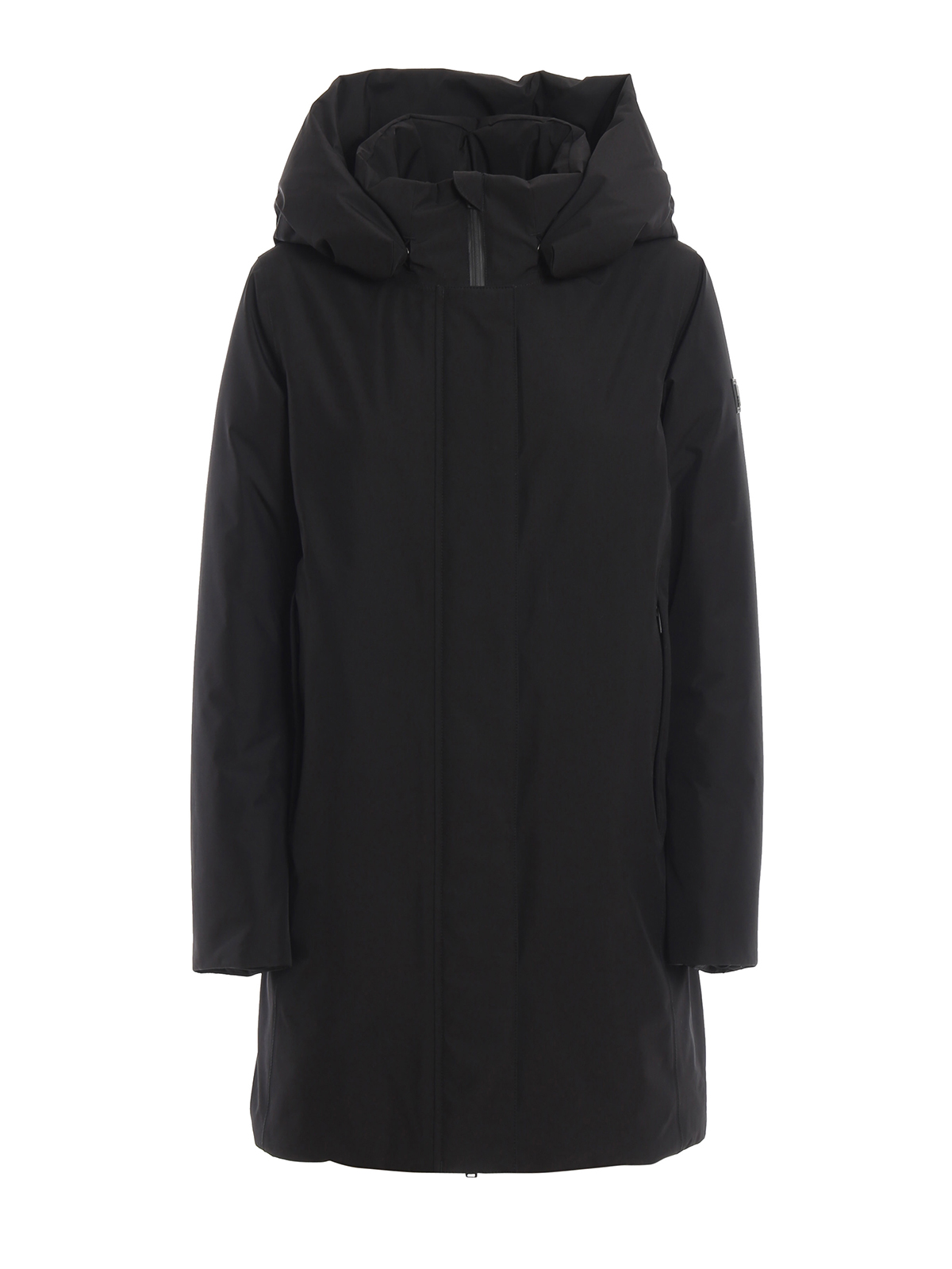 Padded coats Woolrich - Marshall black waterproof padded coat ...