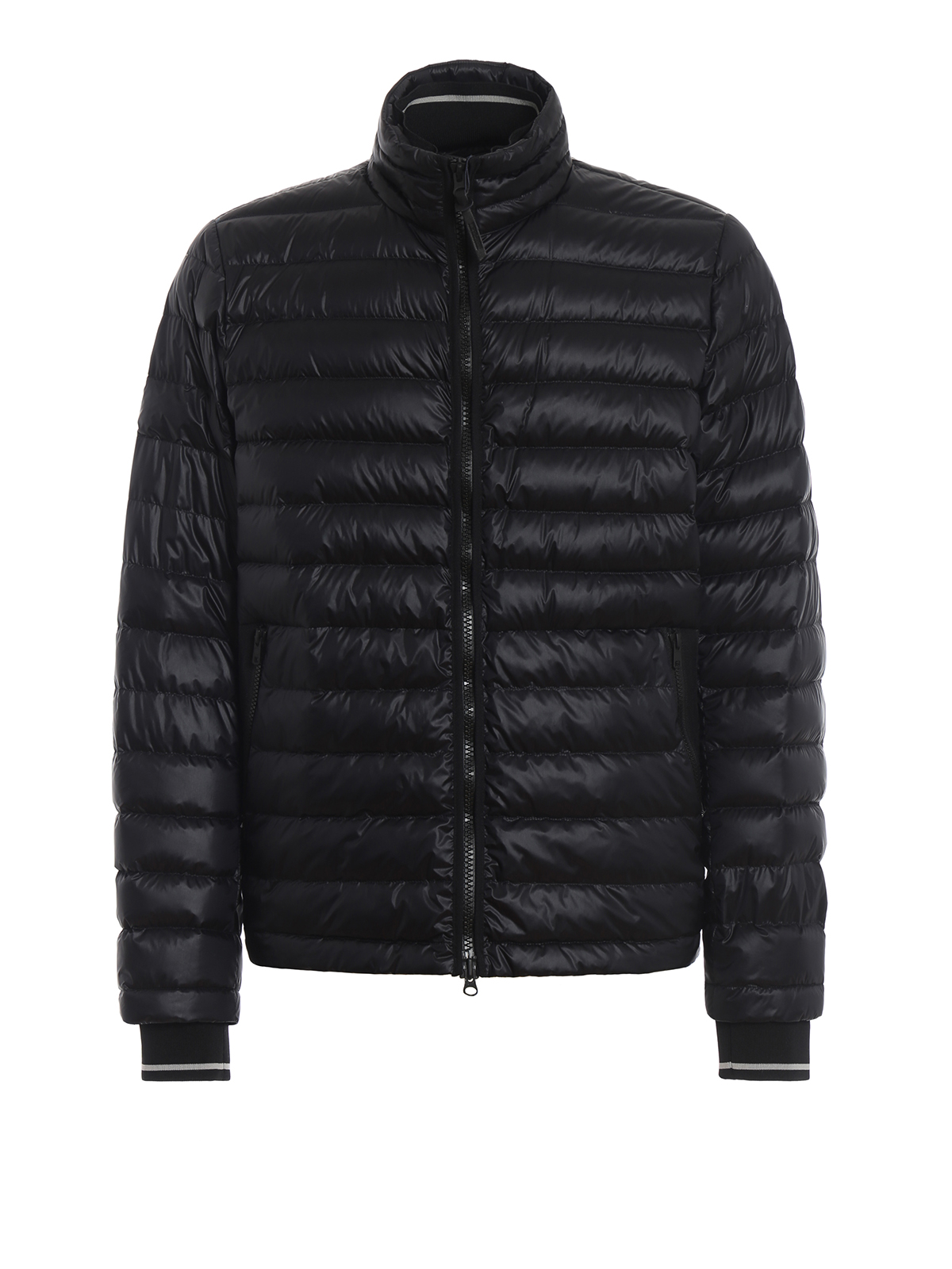 black puffer bomber coat