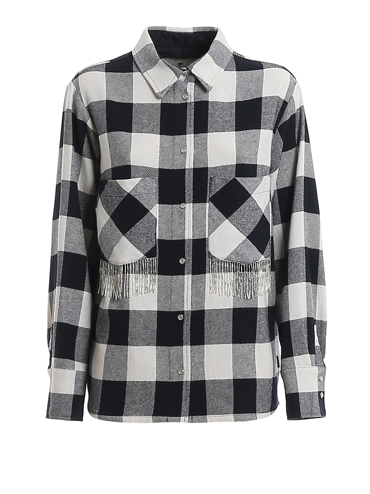 WOOLRICH BEADED CHECK FLANNEL SHIRT