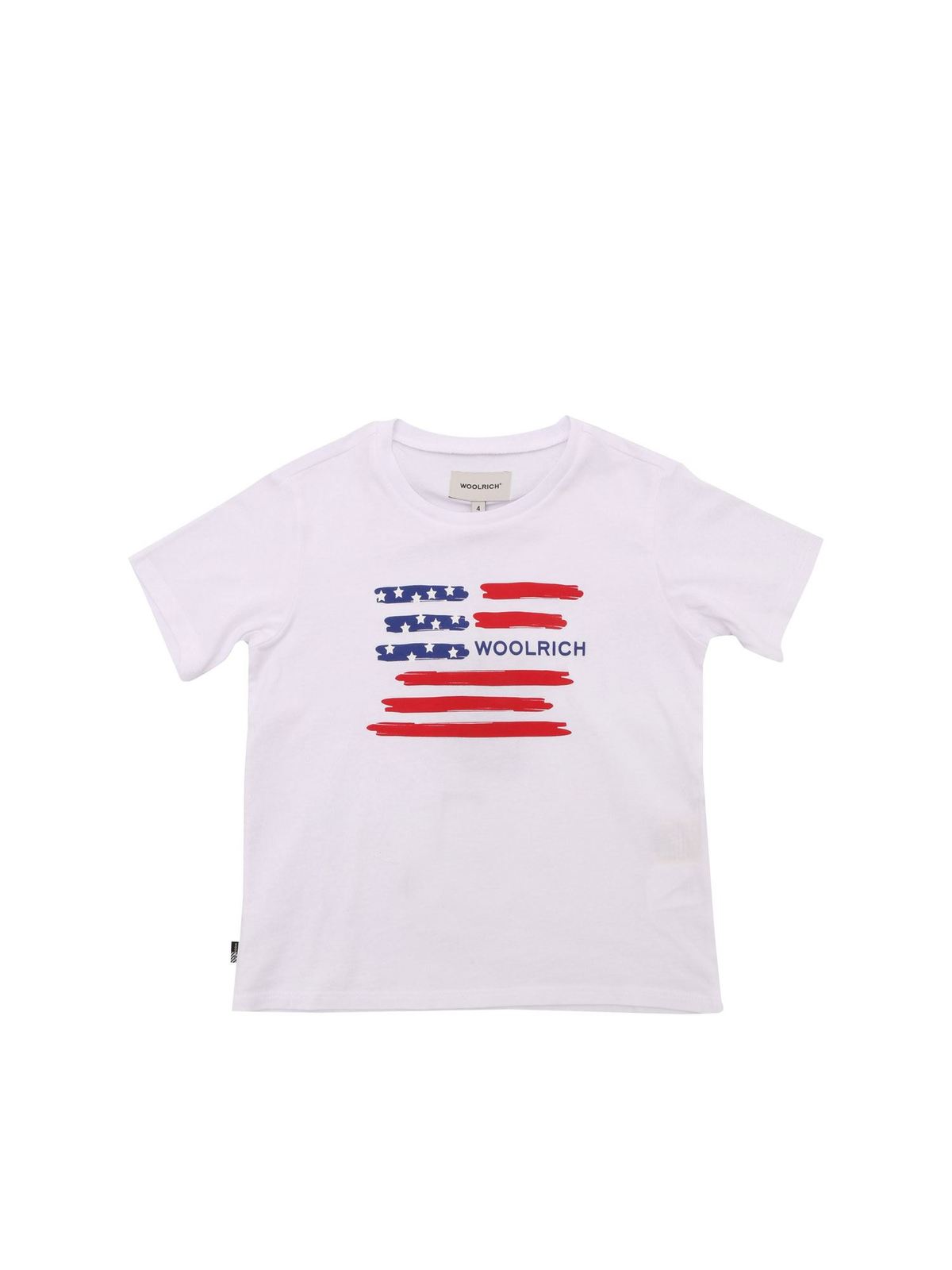 WOOLRICH FLAG T-SHIRT IN WHITE