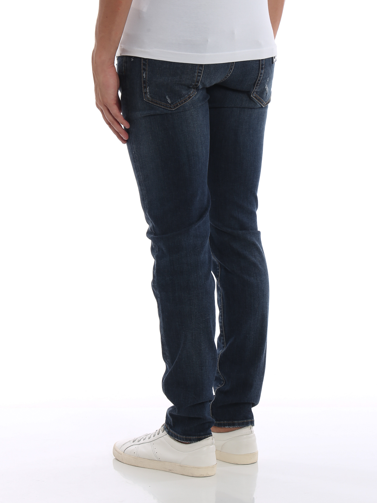 dark wash stretch jeans