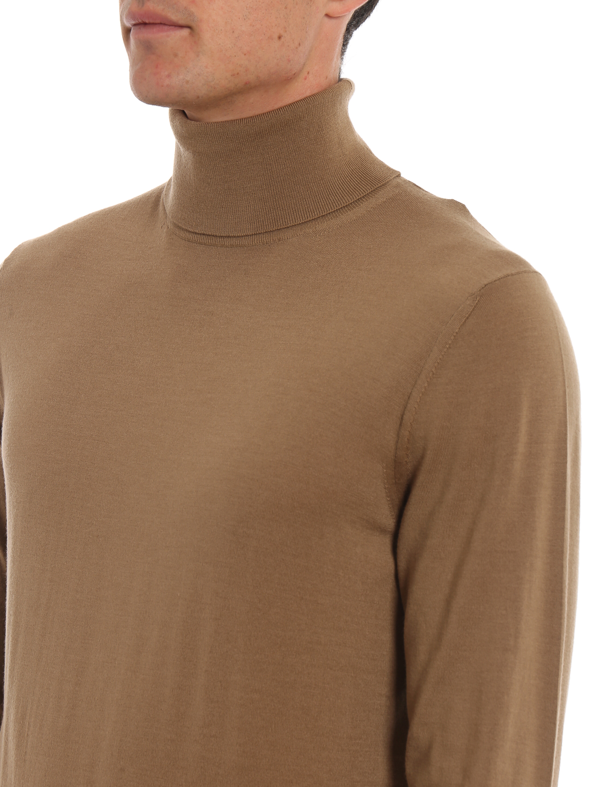 Z Zegna Camel Wool Turtleneck Sweater Turtlenecks Polo Necks Vtm96zz1n04