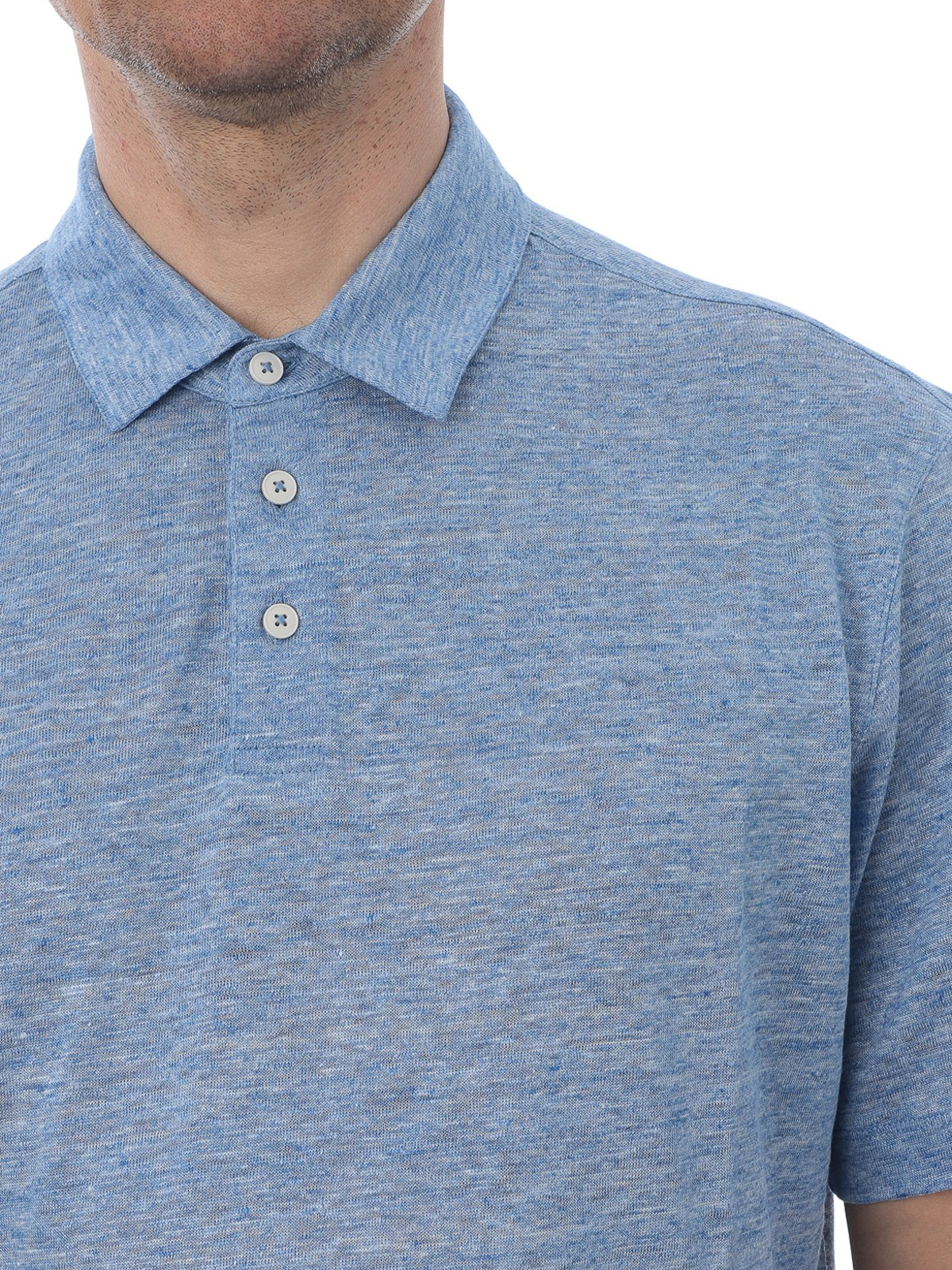 Ermenegildo Zegna Linen Polo Shirt in Blue for Men Mens Clothing T-shirts Polo shirts 