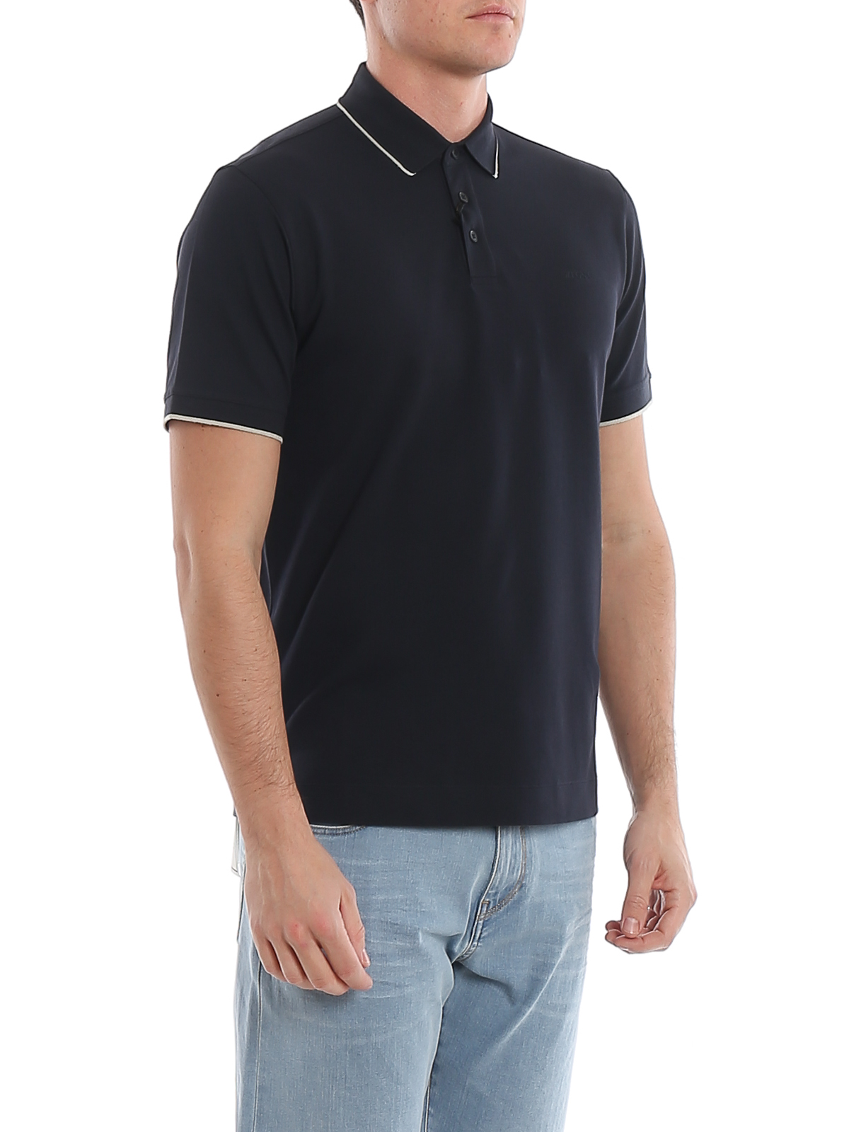 Polo shirts Z Zegna - Piqué polo with rubberised logo lettering ...