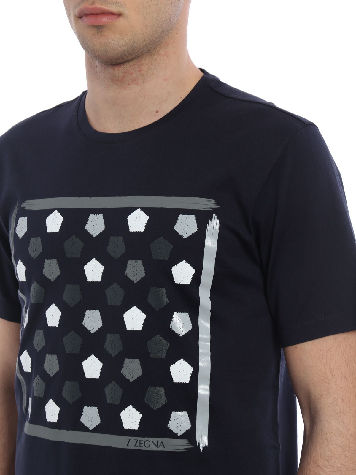 T-shirts Z Zegna - Printed cotton T-shirt - VM372ZZ630L6L1 | iKRIX.com