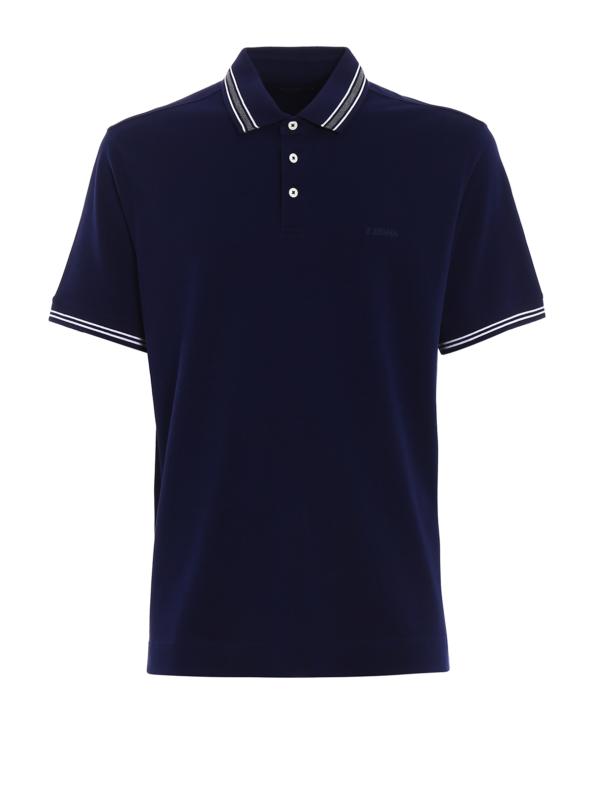 Polo shirts Z Zegna - Logo embroidery cotton polo shirt - VP370ZZ600B08