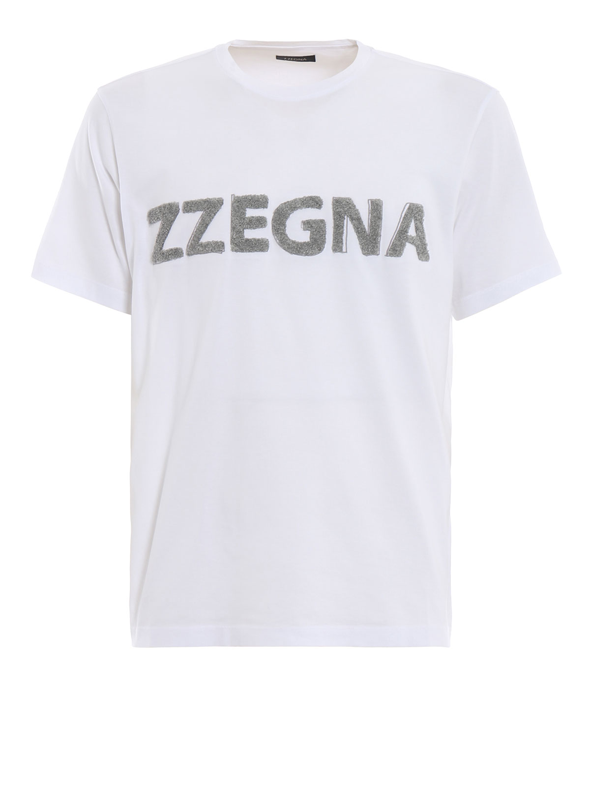 T-shirts Z Zegna - Terry logo patch white cotton Tee - VR372ZZ630M6M1