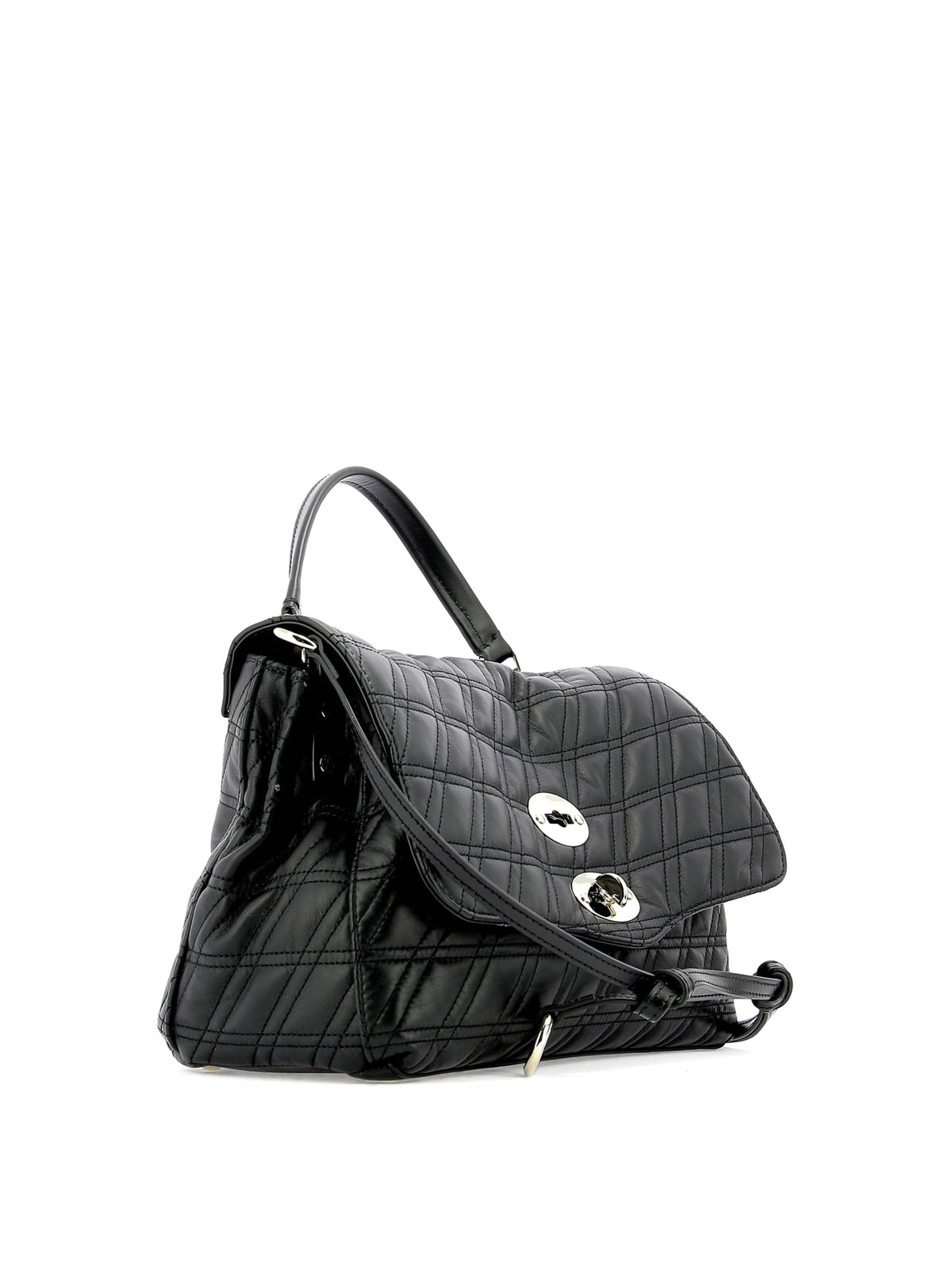 Totes bags Zanellato - Postina S Zeta black matelassé leather bag 