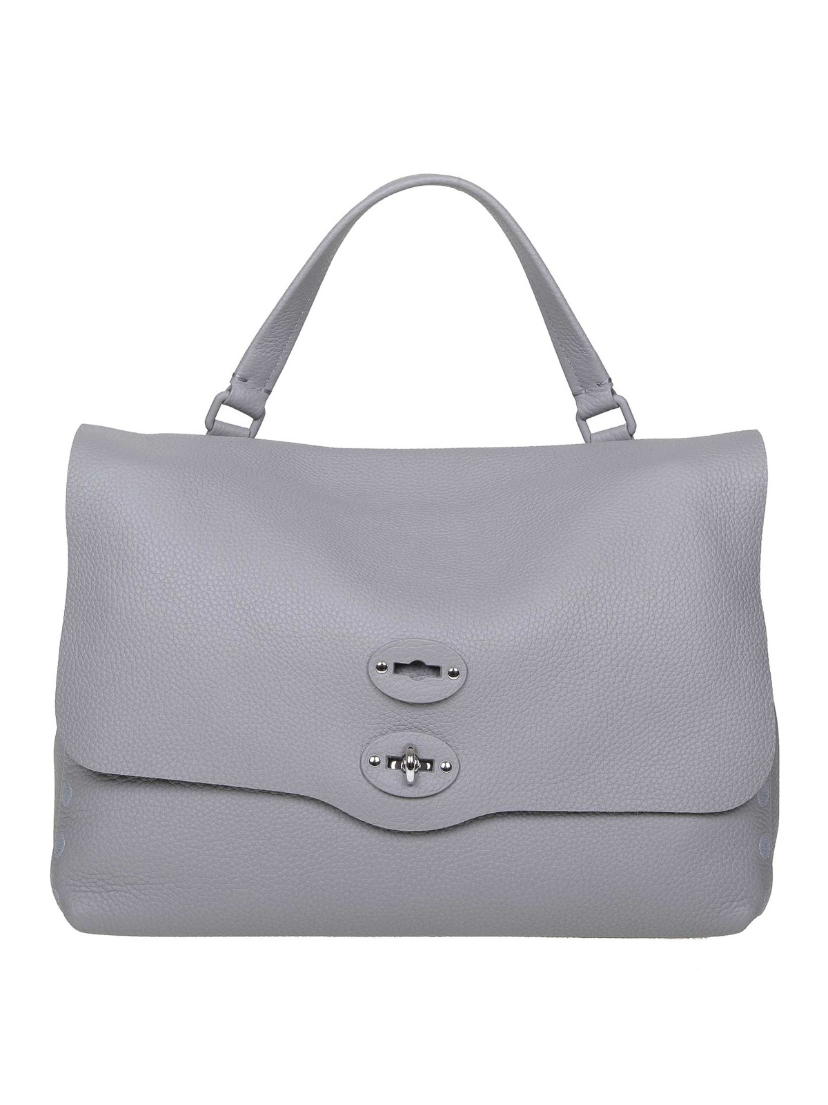 Click to view more detailed imagery on our partner's website Zanellato Postina M Pura Grey Leather Bag