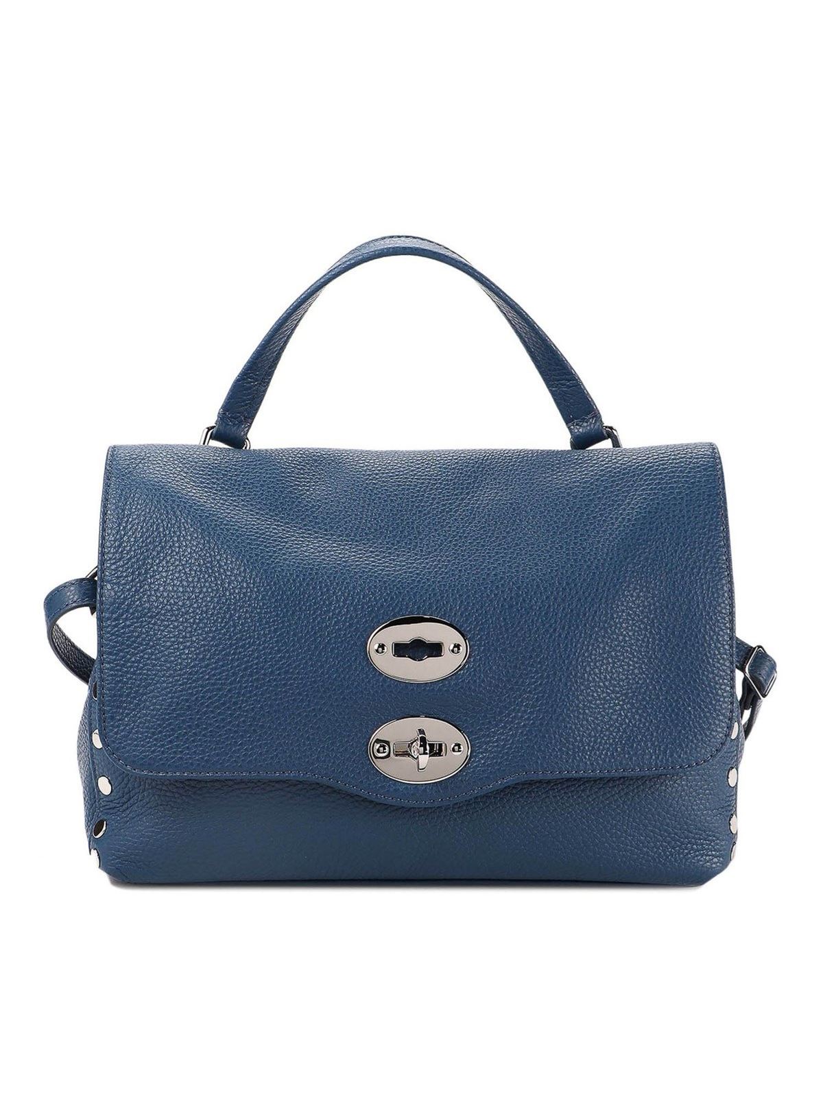 Womens Bags Tote bags Zanellato Leather Small Postina® Tote Bag in Blue 