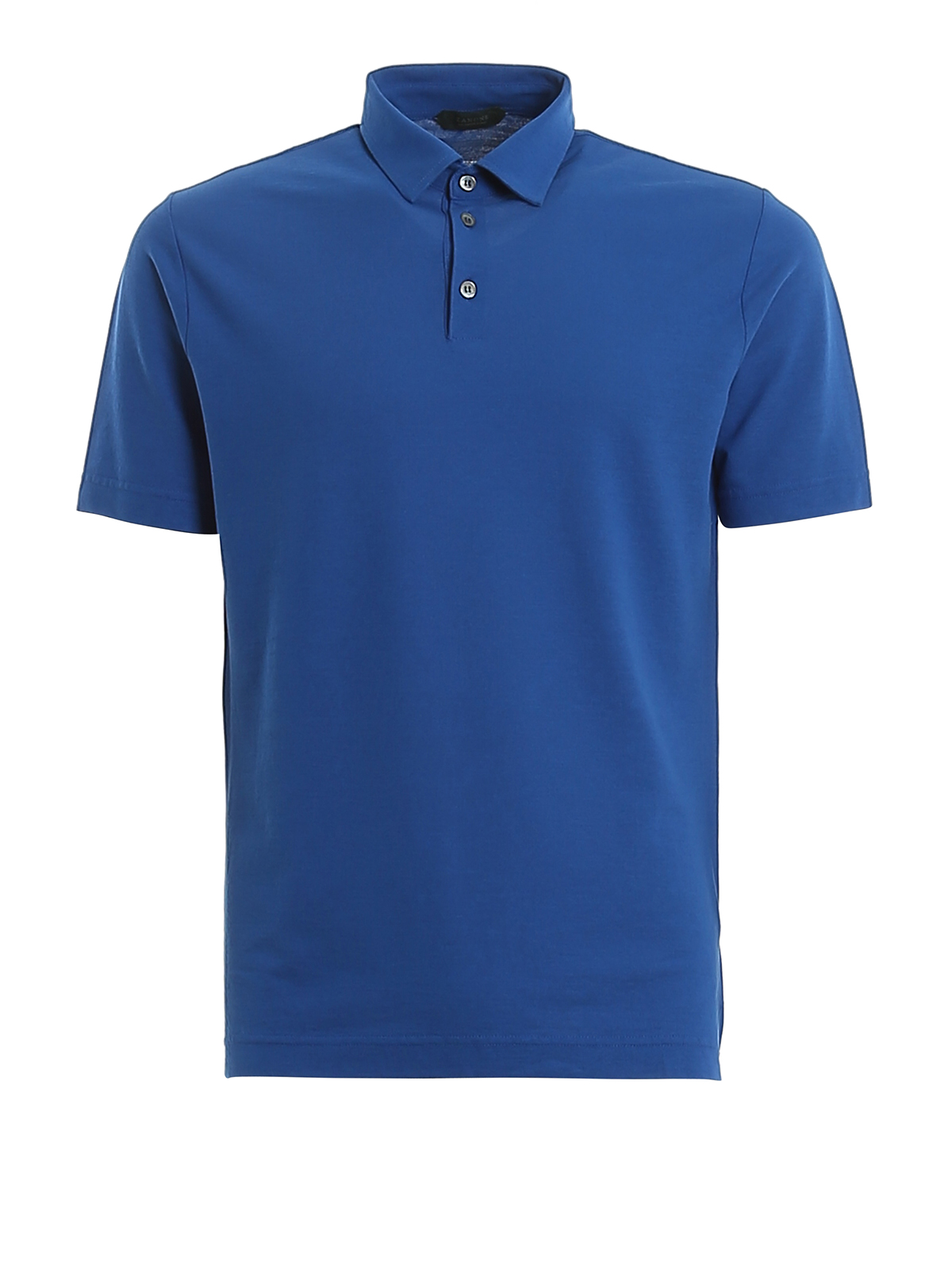 Polo shirts Zanone - Solid colour blue polo shirt - 811818Z0380Z5065