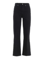 Jeans bootcut con frange in metallo