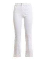 Jeans cropped in denim bianco ottico