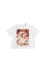 T-shirt bianca con stampa Tea