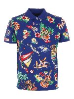 Polo stampa Polo Bear Tropical blu