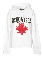 Felpa con cappuccio Maple Leaf bianca