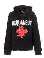 Felpa con cappuccio Maple Leaf nera