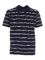 Polo blu con motivo a righe bianche