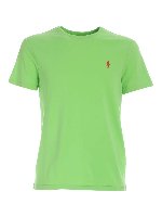 T-shirt verde con logo rosso