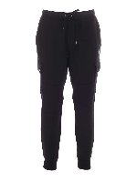Pantalone nero con ricamo logo bianco