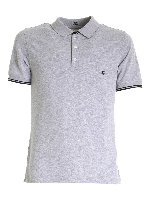 Polo grigio melange con ricamo logo