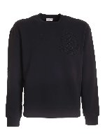 Felpa girocollo con patch blu