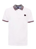 Polo bianca con colletto a contrasto